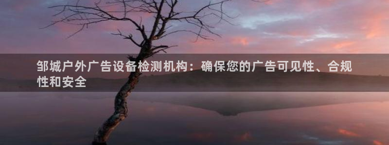 杏宇平台代理多少钱一个月：邹城户外广告设备检测机构：确保您的广告可见性、合规
性和安全
