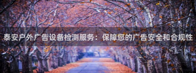 杏宇平台代理怎么样赚钱：泰安户外广告设备检测服务：保障您的广告安全和合规性