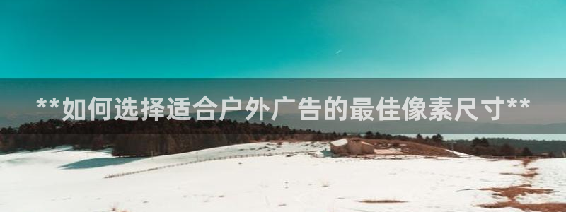 杏宇平台代理：**如何选择适合户外广告的最佳像素尺寸**
