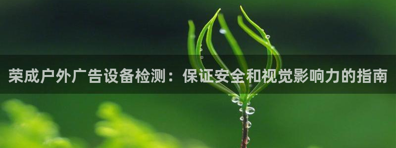 杏宇平台登录步骤是什么：荣成户外广告设备检测：保证安全和视觉影响力的指南