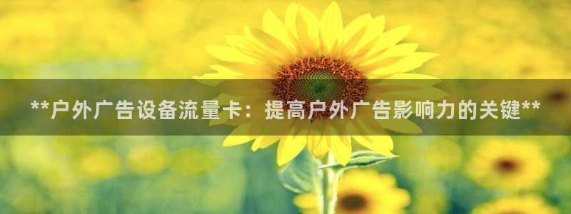 杏宇官方平台官网下载：**户外广告设备流量卡：提高户外广告影响力的关键**